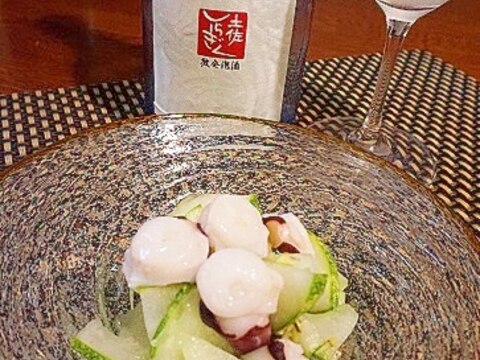 おうち居酒屋、蛸と加賀太胡瓜の酢の物